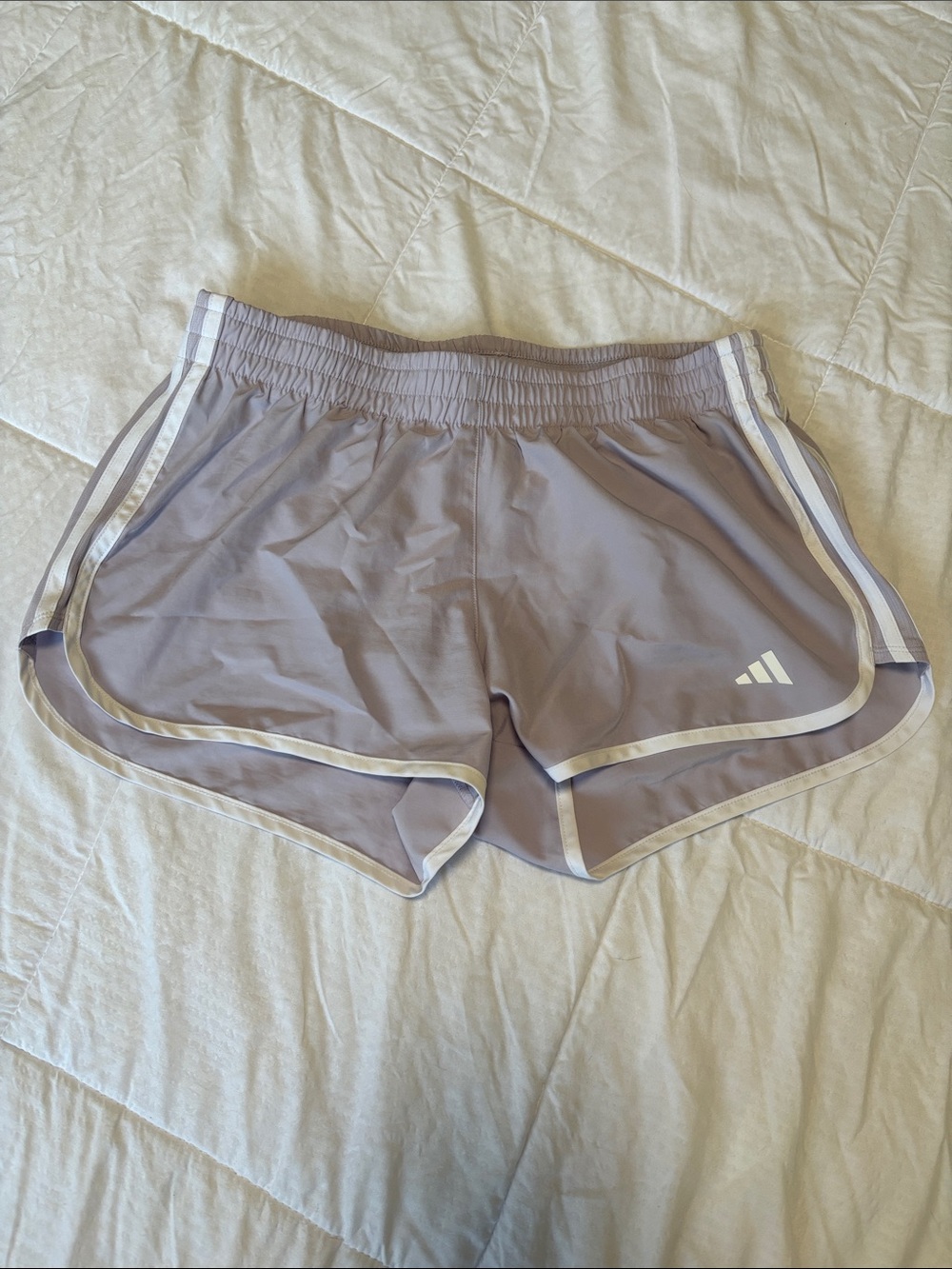 adidas Women's Lavender Athletic Shorts with White Trim